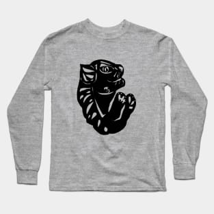 Cat Abstract Silhouette Vector Art Long Sleeve T-Shirt